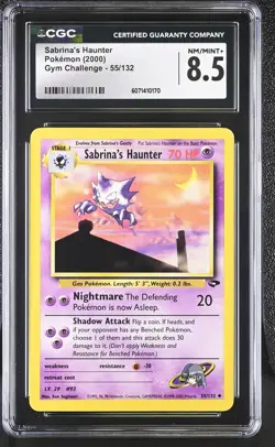 CGC 8.5 Sabrina's Haunter 2000 Gym Challenge 55/132 Pokemon Card - Image 1