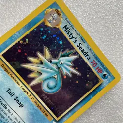 Pokemon TCG Misty's Seadra Holo Rare Card 9/132 Gym Heroes 2000 Rare w/swirl - Image 3