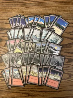 Mtg Ice Age Basic Land Lot x60 - Magic the Gathering Ice Age Land 4x Each Art LP - Image 1