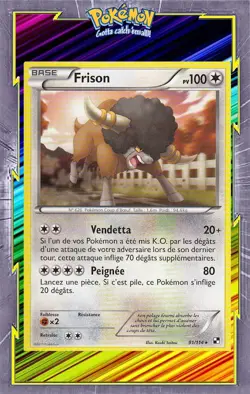 Frison - Noir et Blanc - 91/114 - Carte Pokemon Francaise - Image 1