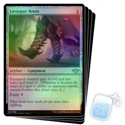 FOIL LAVASPUR BOOTS X4 Outlaws Of Thunder Junction OTJ Magic MTG MINT CARD - Image 1