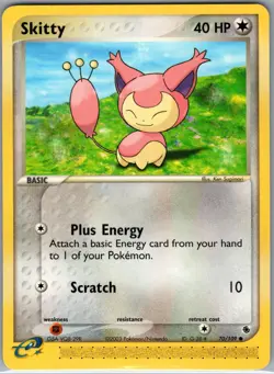 Skitty 70/109 Non Holo Ruby and Sapphire - Pokemon Card - NM - Image 1
