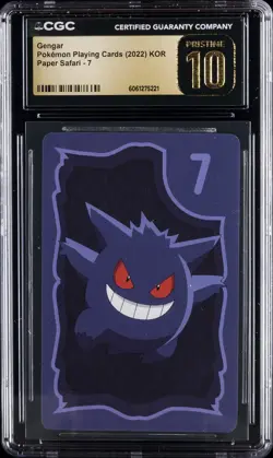2022 POKEMON PLAYING CARDS KOR PAPER SAFARI #7 GENGAR CGC 10 PERFECT - Image 1