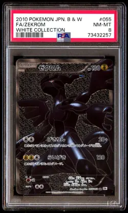 PSA 8 NM Mint Zekrom 055/053 White Collection Full Art 2010 Japanese Card Graded - Image 1