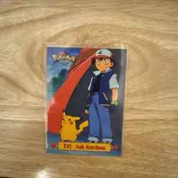 Topps Series 1 1999 TV Animation Ed ASH KETCHUM TV1 Pokemon Character Card - Image 1