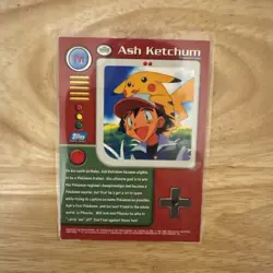 Topps Series 1 1999 TV Animation Ed ASH KETCHUM TV1 Pokemon Character Card - Image 2