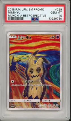2018 Pokemon Japanese Promo Mimikyu Munch Scream A Retrospective #289 PSA 10 - Image 1