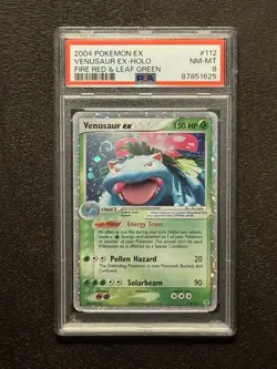 2004 POKEMON EX FIRE RED & LEAF GREEN #112 VENUSAUR EX-HOLO PSA 8 - Image 1