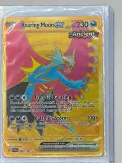 Pokemon Card TCG - Roaring Moon ex 262/182 Hyper Rare Gold Paradox Rift NM - Image 1