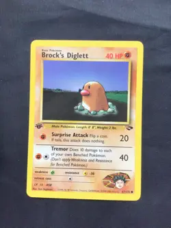 Pokemon Cards: Gym Challenge 1st Edition Common: Brock's Diglett 67/132 - Image 1