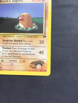 Pokemon Cards: Gym Challenge 1st Edition Common: Brock's Diglett 67/132 - Image 4