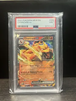 PSA 9 2023 Pokemon MEW EN Charizard EX Graded Slab TCG Card. - Image 1