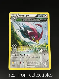Unfezant 81/108 Half Art Rare Roaring Skies XY Pokemon Card 2015 - Image 1