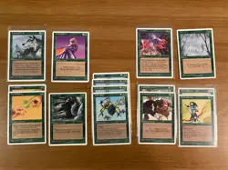 Lot of 15 Green MTG Cards from 4th Edition, Magic the Gathering 1995 - Image 1