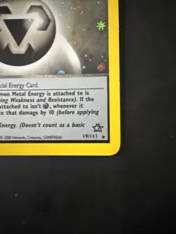 WOTC SWIRL - Metal Energy 19/111 - Neo Genesis Holo Rare Pokemon Card - Image 5