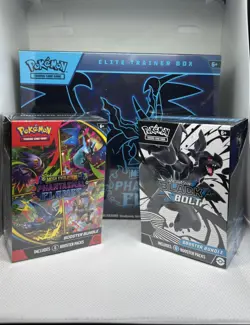 Pokemon Mega Evolution Phantasmal ETB, Booster Bundle, Black Bolt booster bundle - Image 1