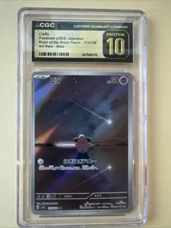 CGC 10 Pristine Cleffa 113/108 AR Art Rare Ruler of the Black Flame sv3 Pokemon - Image 1