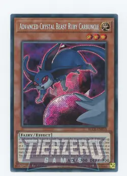 Yugioh Advanced Crystal Beast Ruby Carbuncle BLCR-EN010 Secret Rare 1st Edition - Image 1