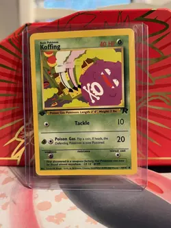 1st Edition Card (Thick Stamp Bleed Error) Pokemon Team Rocket Koffing 58/82 - Image 1