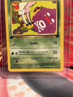 1st Edition Card (Thick Stamp Bleed Error) Pokemon Team Rocket Koffing 58/82 - Image 2