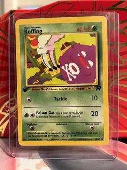 1st Edition Card (Thick Stamp Bleed Error) Pokemon Team Rocket Koffing 58/82 - Image 3