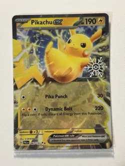 Pokemon TCG Pikachu ex 063/193 Paldea Evolved Snowflake Holiday Calendar Promo - Image 1