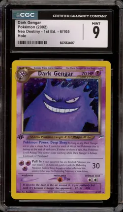 Pokemon Dark Gengar Neo Destiny 1st Edition Holo Rare #6 CGC 9 Mint - Image 1