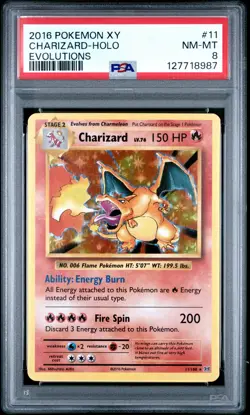 2016 Pokemon Xy Evolutions Charizard #11 Evolutions PSA 8 Holo New Cert - Image 1