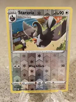 Pokemon TCG Brilliant Stars Reverse Holo Staravia 118/172 NM/M - Image 1