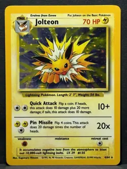 Pokemon Jolteon TCG Jungle 4/64 Holo Unlimited Rare LP No Symbol Misprint - Image 1
