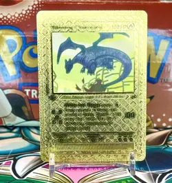 Shining Charizard 107/105 Gold Foil Pokemon Card First Edition Fan Art Card - Image 1