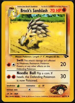 Brock's Sandslash 36/132 Gym Challenge Pokemon Card LP - Image 1