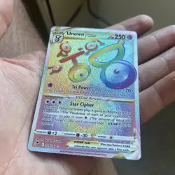 Pokemon Card Unown VSTAR 199/195 Secret Rainbow Rare Silver Tempest Near Mint - Image 2