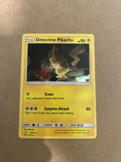 Pokemon TCG Detective Pikachu Holo Rare Card 10/18 - Image 1