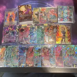 100+ Dragon Ball Super Cards Bundle SPR Sealed Promos Foils Anniversary Sleeves - Image 1