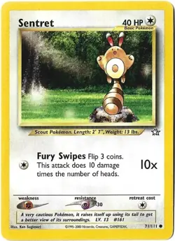 Sentret 71/111 Neo Genesis Pokemon Card LP - Image 1