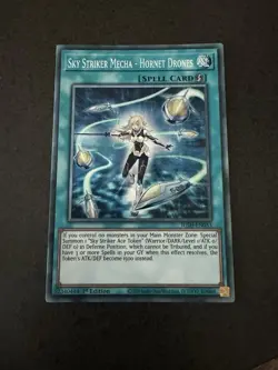 EURO Yugioh! Sky Striker Mecha - Hornet Drones COLLECTOR'S RARE JUSH-EN053 LP - Image 1