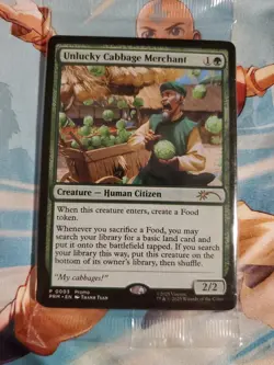 MTG magic cards 1x Unlucky Cabbage Merchant promo 0003 Avatar TLA Unique & Misc - Image 1
