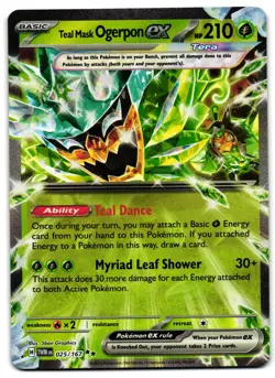 Teal Mask Ogerpon EX 025/167 - Twilight Masquerade Pokemon TCG 2024 - NM Card - Image 1