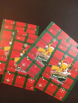 Pokemon 2024 Card Database Christmas Set Mario Luigi Pikachu 4x Set Gold Foil - Image 4