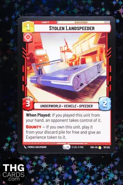 Stolen Landspeeder 161/262 Rare Star Wars Unlimited Card SHD - Image 1