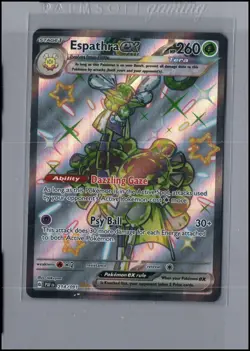Pokemon Card Espathra ex (214/091) Shiny Ultra Rare Paldean Fates - Image 1