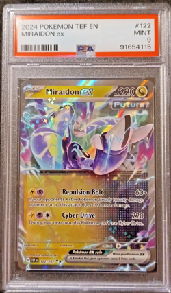 2024 Pokemon Temporal Forces Miraidon ex 122/162 Holo PSA Mint 9 - Image 1