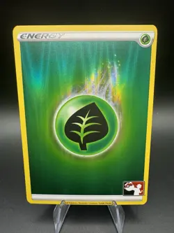 Vintage Leaf Grass Energy Holo Pokemon TCG Play! Prize Pack Series 1 Promo - NM - Image 1