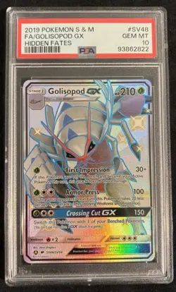2019 Pokemon Sun & Moon: Hidden Fates Shiny Vault Fa Golisopod GX #SV48 PSA 10 - Image 1