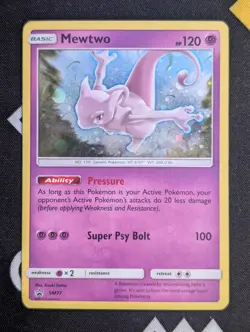 Mewtwo SM77 Black Star Promo Pokemon TCG Shining Legends Legendary Rare HOLO- MP - Image 1
