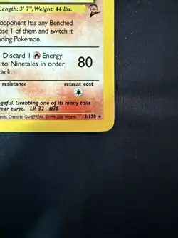 Pokemon TCG Ninetales Base Set 2 Holo Unlimited Rare - Image 3