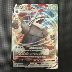 Pokemon TCG Aggron VMAX Holo Ultra Rare Card Brilliant Stars 097/172 - Image 1