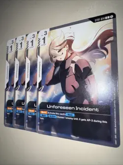 ST01-014 Unforeseen Incident Gundam TCG X4 Playset Card Game CCG English - Image 3