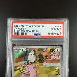 PSA 10 Chansey 187/167 Pokemon Twilight Masquerade Holo Full Art Graded Card - Image 2